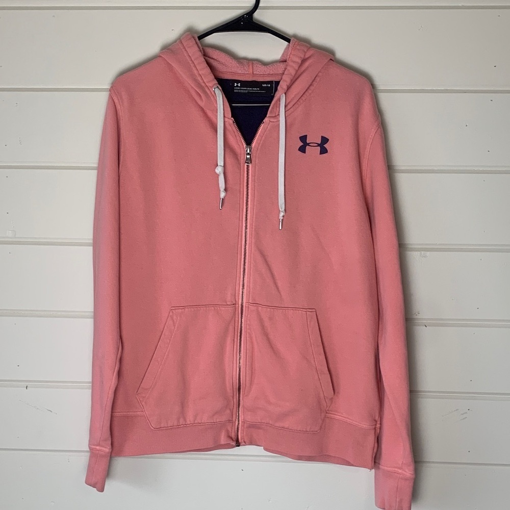 Under Armour Pink Full Zip Hoodie Women’s Size Large